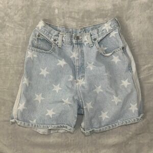 Zena Print Denim Shorts Women's High Waisted‎ Light Wash Cute Casual